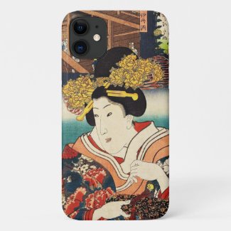 Classic vintage ukiyo-e japanese geisha portrait Case-Mate iPhone case