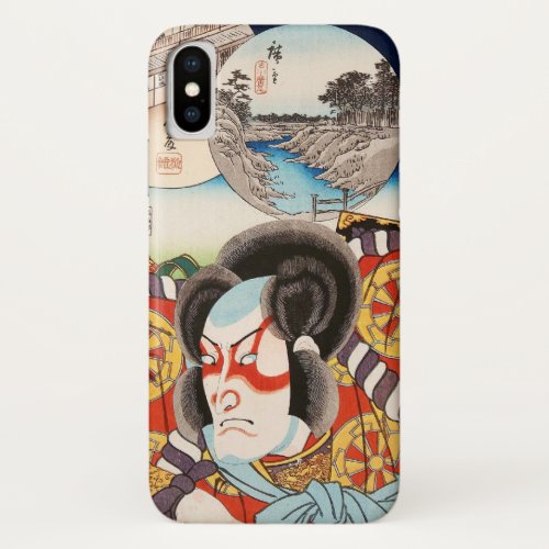 Classic vintage ukiyo_e kabuki samurai Utagawa art iPhone X Case