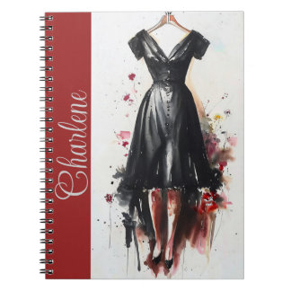 Classic Vintage Victorian Black and White Dress Notebook