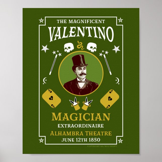 Classic vintage victorian magic Illusionist   Poster (Front)