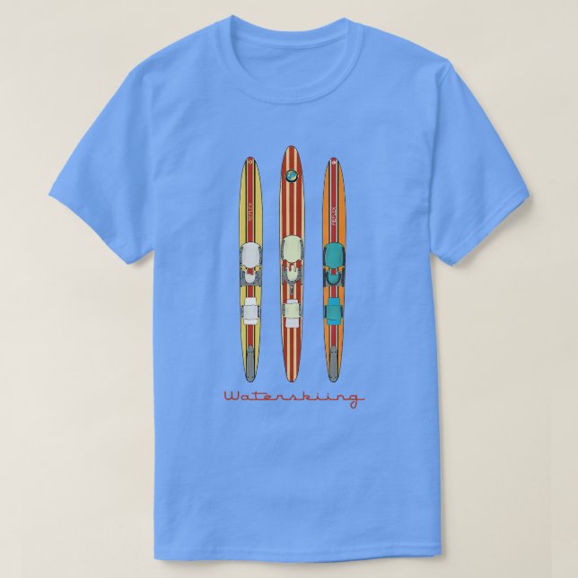 Classic Vintage Water Skis  T-Shirt (Design Front)