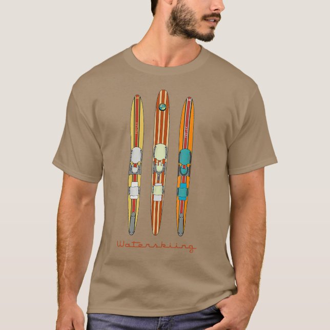 Classic Vintage Water Skis T-Shirt (Front)