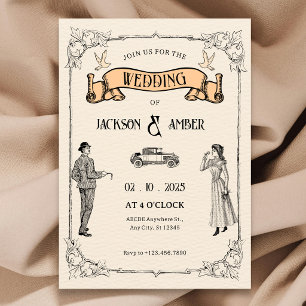 Classic Vintage Wedding Invitation