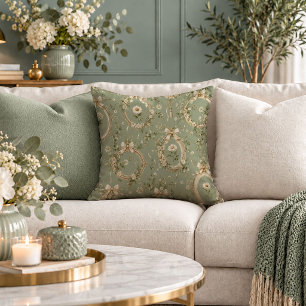 Classic Vintage White Flowers Accent Pillow Decor