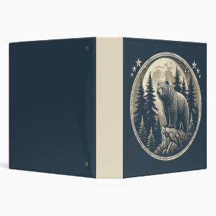 Classic/vintage wilderness bear 3 ring binder