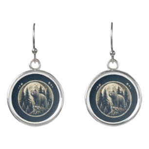 Classic/vintage wilderness bear earrings
