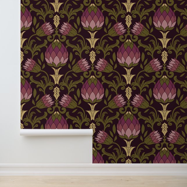 Classic Vintage William Morris Artichoke Wallpaper (Application)
