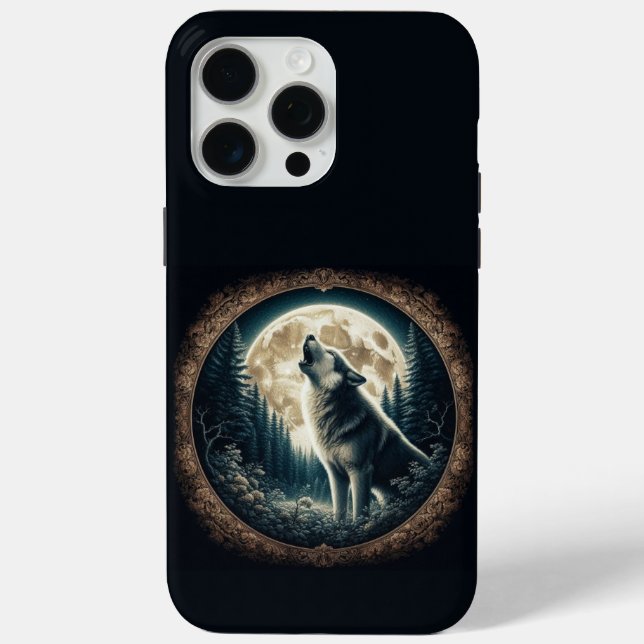 Classic, vintage wolf & moon  Case-Mate iPhone case (Back)