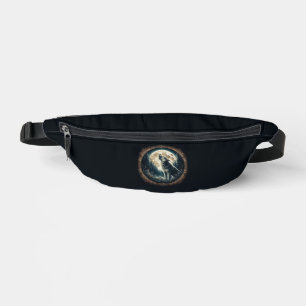 Classic, vintage wolf & moon fanny pack