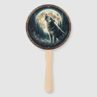 Classic, vintage wolf & moon