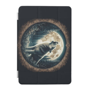Classic, vintage wolf & moon  iPad mini cover