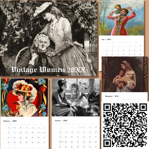Classic Vintage Women Illustration 20XX Calendar
