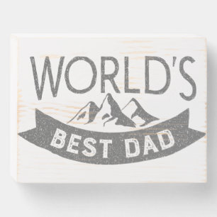 Classic Vintage World's Best Dad Father's Day Wooden Box Sign