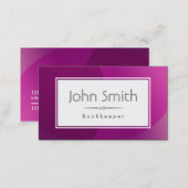 Classic Violet Background Bookkeeper Business Card (Front/Back)