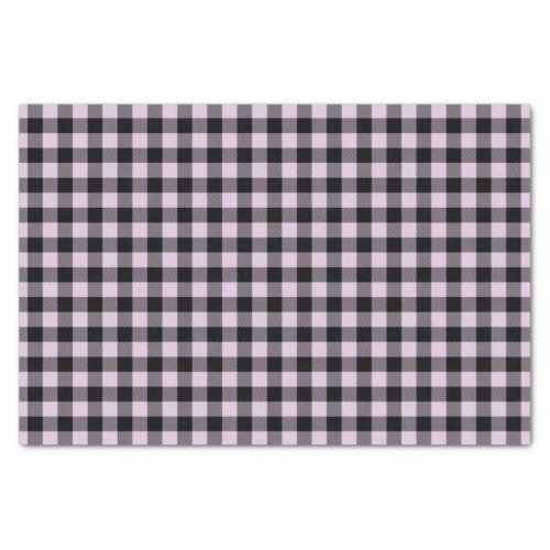 Classic Violet Pink And Black Plaid Check Pattern Tissue Paper
