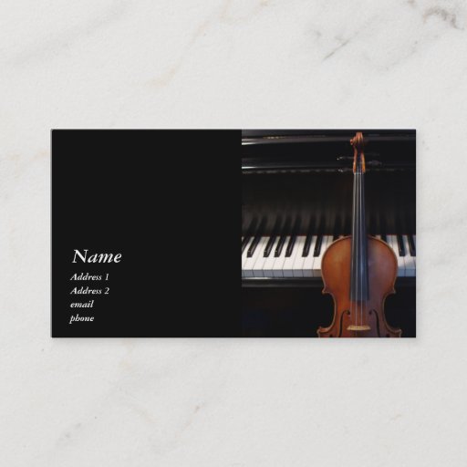Customizable Classic Violin / Viola and Piano Business Card