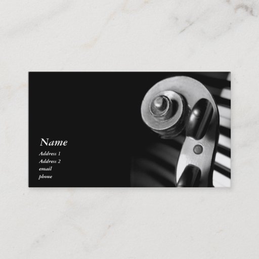 Customizable Classic Violin / Viola Scroll Business Card
