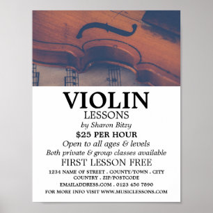 Classic Violin, Violin Lessons Advertising Poster