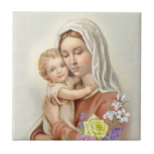 Classic Virgin Mary Ceramic Tile