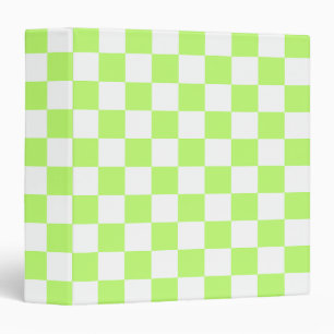Classic visual lime checkerboard  3 ring binder