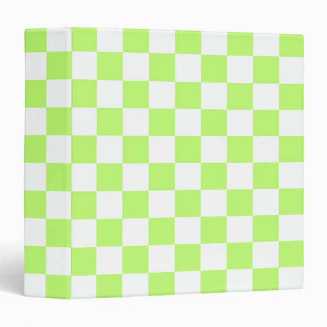 Classic visual lime checkerboard  3 ring binder (Front/Spine)