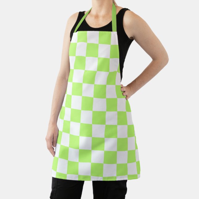 Classic visual lime checkerboard  apron (Insitu)