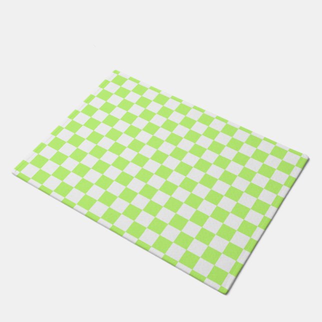 Classic visual lime checkerboard  doormat (Angled)