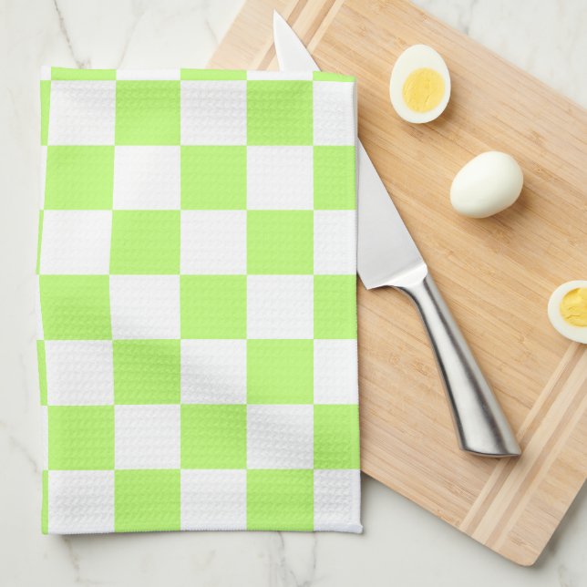 Classic visual lime checkerboard  kitchen towel (Quarter Fold)
