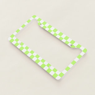 Classic visual lime checkerboard  license plate frame