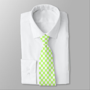 Classic visual lime checkerboard  neck tie