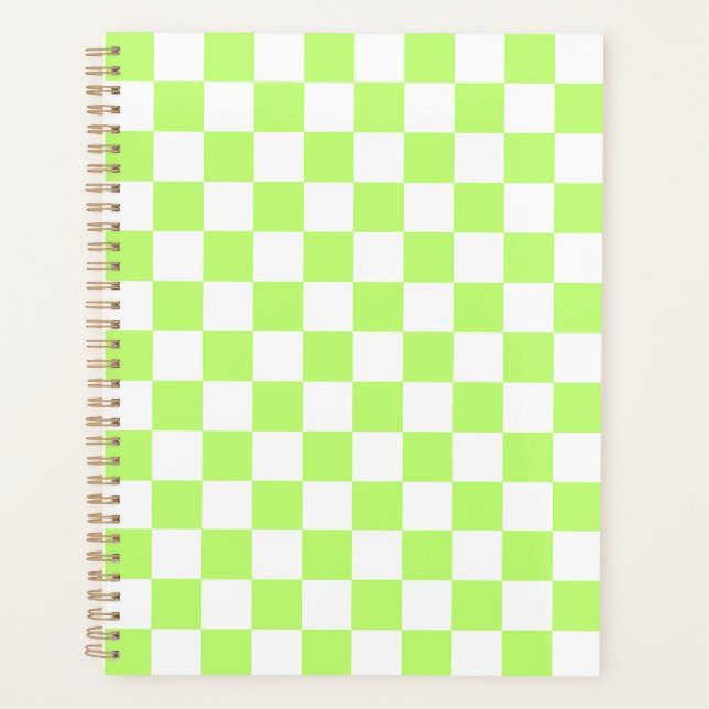 Classic visual lime checkerboard  planner (Front)