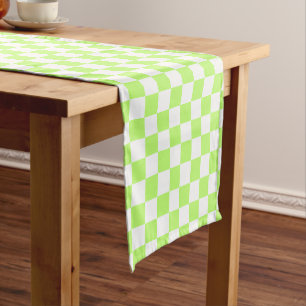 Classic visual lime checkerboard  short table runner