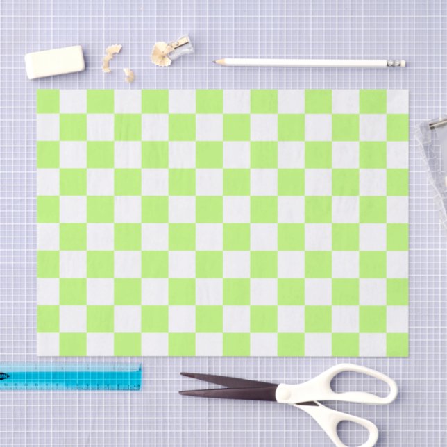 Classic visual lime checkerboard  tissue paper (Craft)