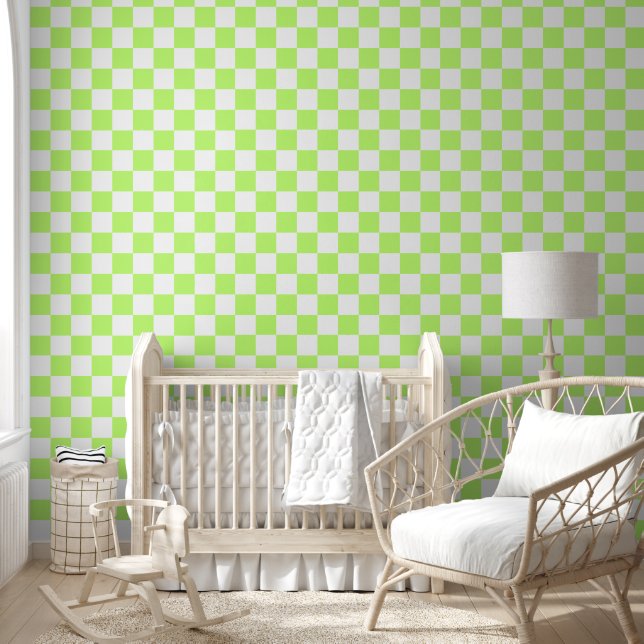 Classic visual lime checkerboard  wallpaper  (Kids)