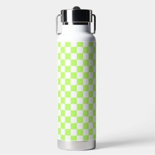 Classic visual lime checkerboard water bottle