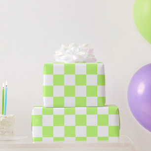 Classic visual lime checkerboard wrapping paper