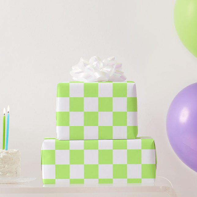 Classic visual lime checkerboard  wrapping paper (Creator Uploaded)