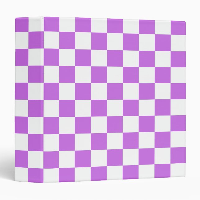 Classic visual magenta checkerboard  3 ring binder (Front/Spine)