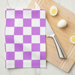 Classic visual magenta checkerboard  kitchen towel