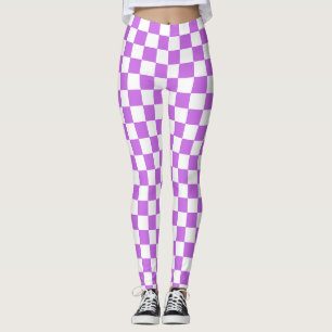 Classic visual magenta checkerboard  leggings
