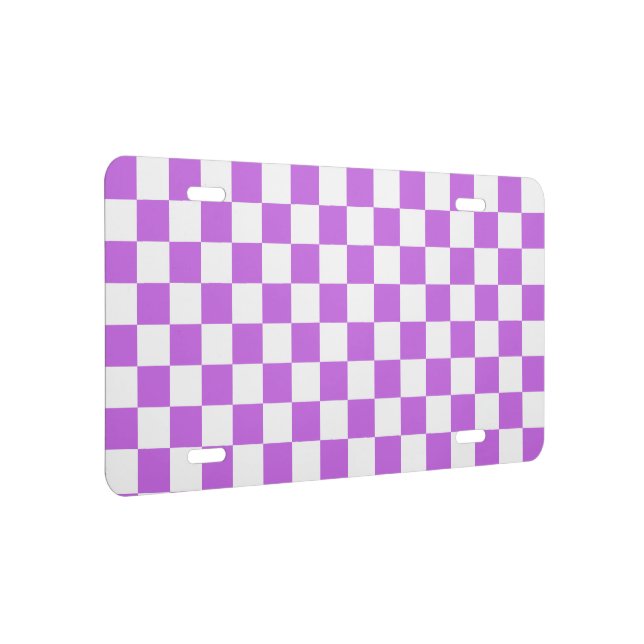 Classic visual magenta checkerboard  license plate (Right)