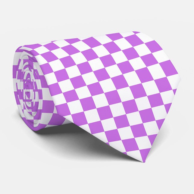 Classic visual magenta checkerboard  neck tie (Creator Uploaded)