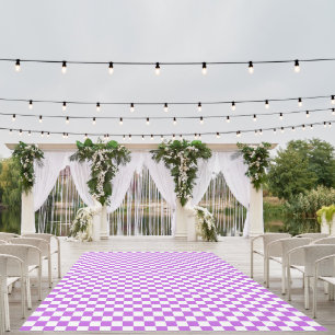 Classic visual magenta checkerboard outdoor rug