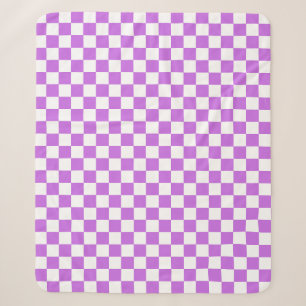 Classic visual magenta checkerboard sherpa blanket