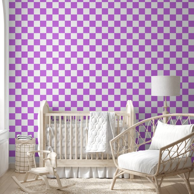 Classic visual magenta checkerboard  wallpaper  (Kids)