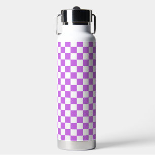 Classic visual magenta checkerboard water bottle