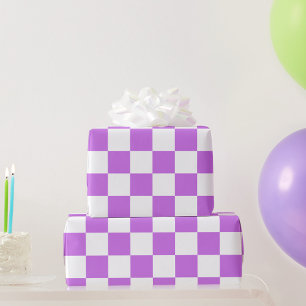 Classic visual magenta checkerboard  wrapping paper