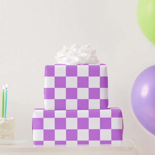 Classic visual magenta checkerboard  wrapping paper (Creator Uploaded)