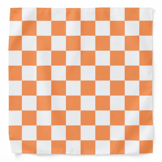 Classic visual orange checkerboard  bandana (Front)