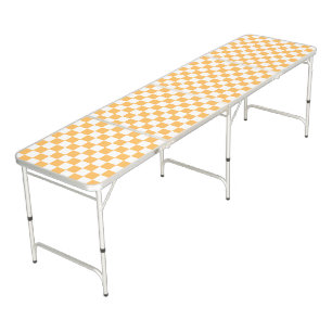 Classic visual peach checkerboard beer pong table